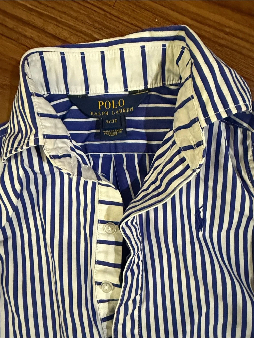 Ralph Lauren Blue and White Striped Button-Down Shirt #202